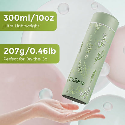 【Upgraded】 Small Insulated Water Bottle 12 oz/350ml– Mini Insulated Water Bottle for Hot & Cold Drinks, Perfect Small Water Bottle for Travel, Purse...(Greyish Blue)