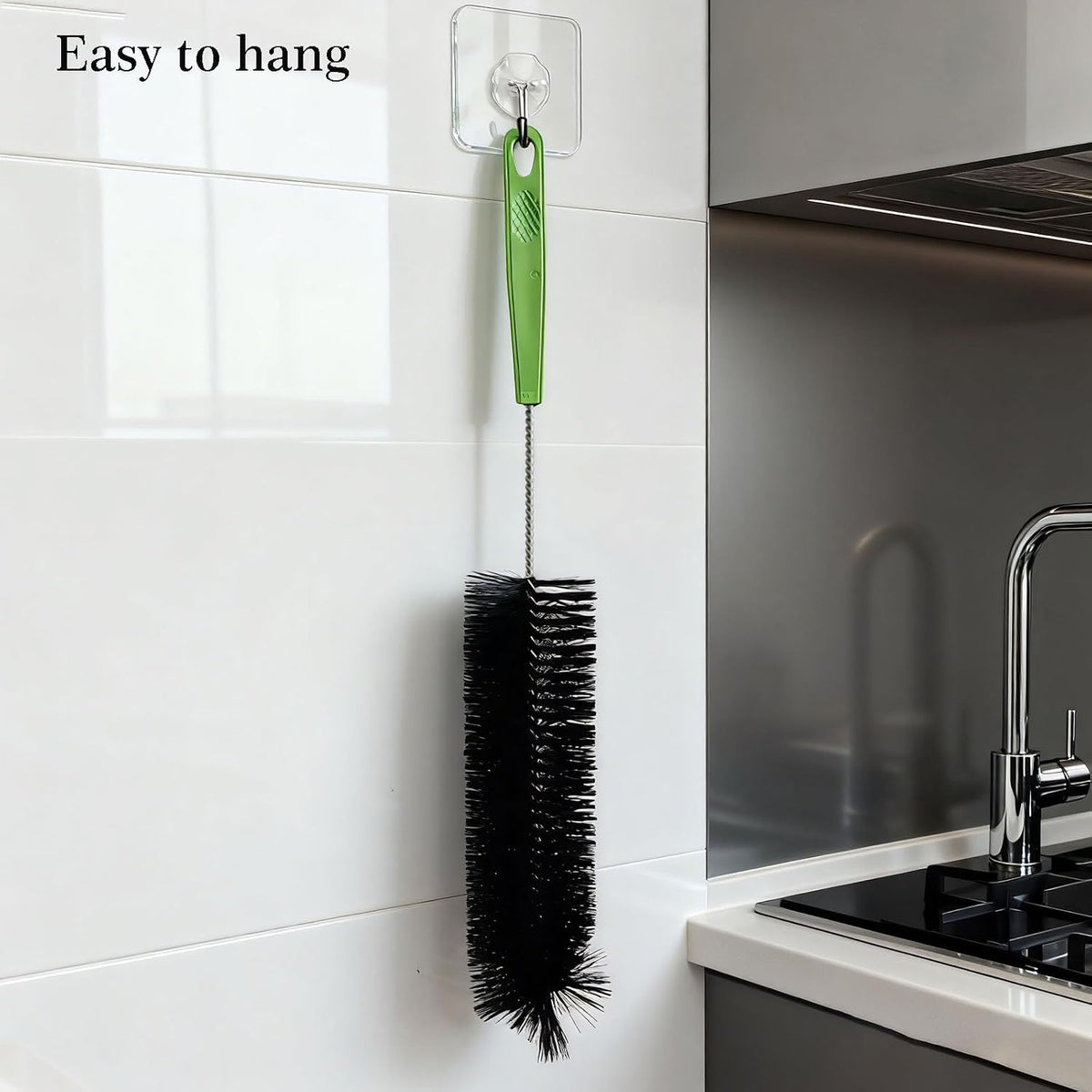 17 Inches Extra Long Handle Bottle Cleaning Brush for Narrow Neck Wine, Beer Bottle, Sport Bottles, Baby Bottles, deep Cups, Vase, Thermos, Glass, Pipes, Kitchen Sinks, Flask, and Hummingbird Feeders