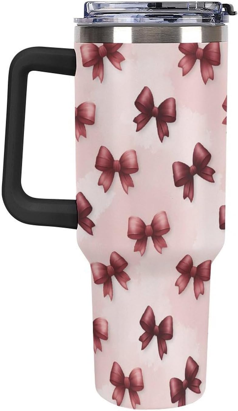 Leakproof Car Cup Vacuum Sealed With Lid For Office Crystal Clear Blue Water Ripple Print Drinkware Light Rose Red-style-5 - Colors B