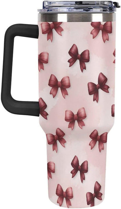 Leakproof Car Cup Vacuum Sealed With Lid For Office Crystal Clear Blue Water Ripple Print Drinkware Light Rose Red-style-5 - Colors B