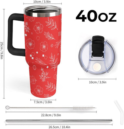 Leakproof Car Cup Vacuum Sealed With Lid For Office Crystal Clear Blue Water Ripple Print Drinkware Light Rose Red-style-5 - Colors B