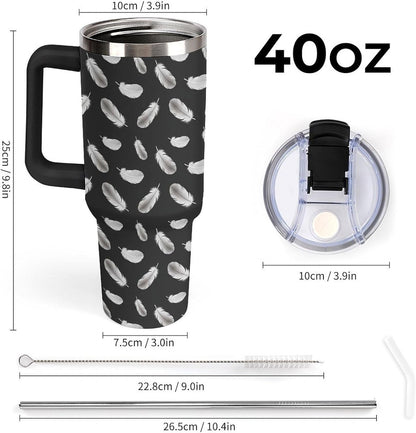 Leakproof Car Cup Vacuum Sealed With Lid For Office Crystal Clear Blue Water Ripple Print Drinkware Light Rose Red-style-5 - Colors B