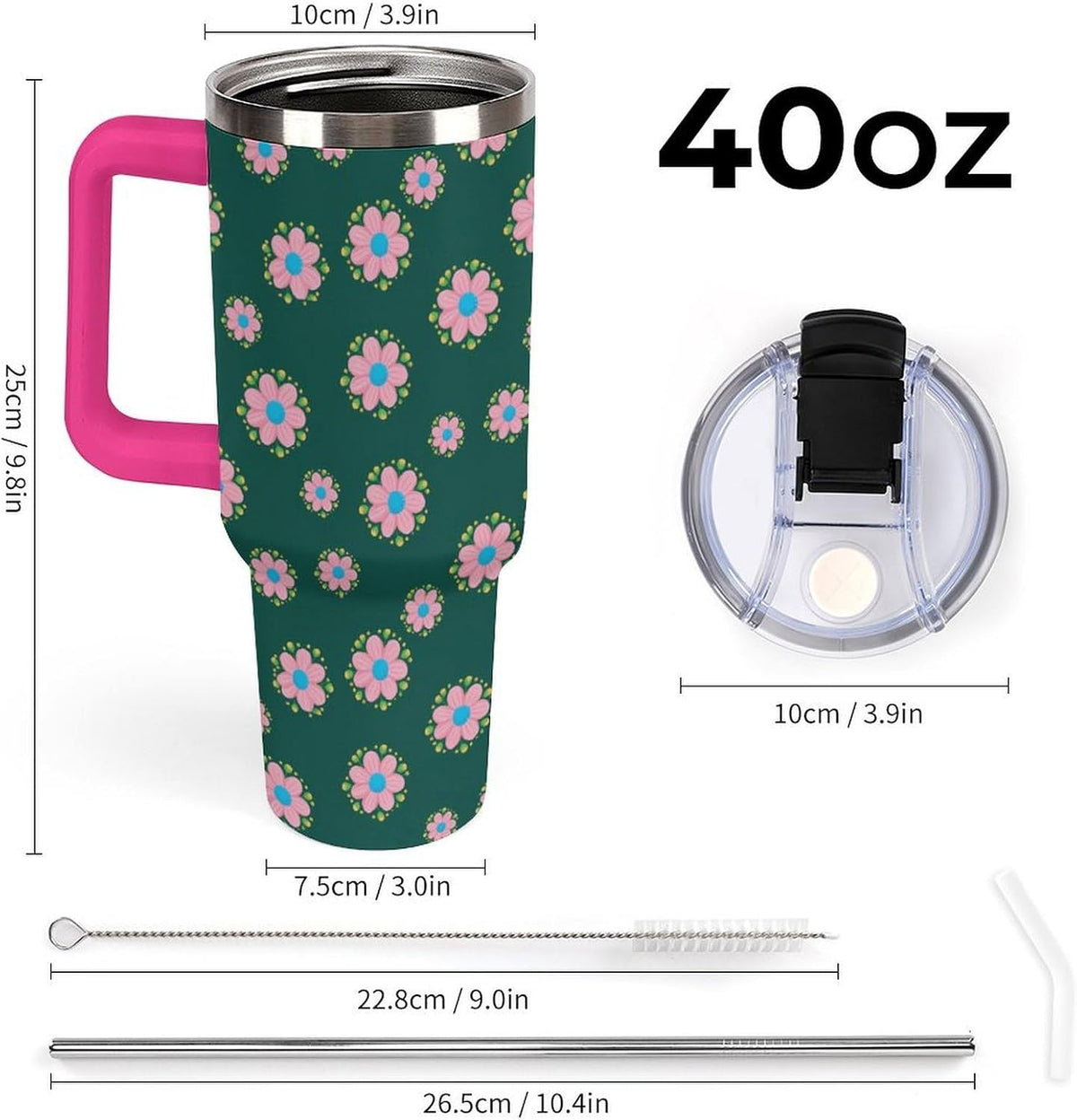 Leakproof Car Cup Vacuum Sealed With Lid For Office Crystal Clear Blue Water Ripple Print Drinkware Light Rose Red-style-5 - Colors B