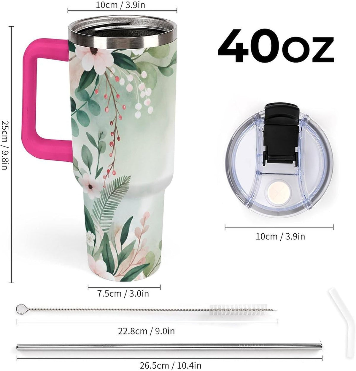 Leakproof Car Cup Vacuum Sealed With Lid For Office Crystal Clear Blue Water Ripple Print Drinkware Light Rose Red-style-5 - Colors B