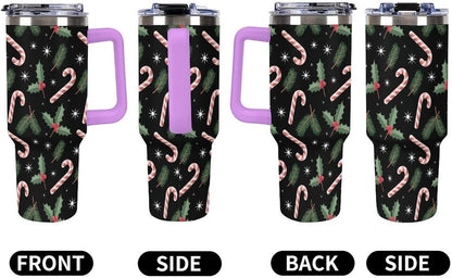 Leakproof Car Cup Vacuum Sealed With Lid For Office Crystal Clear Blue Water Ripple Print Drinkware Light Rose Red-style-5 - Colors B