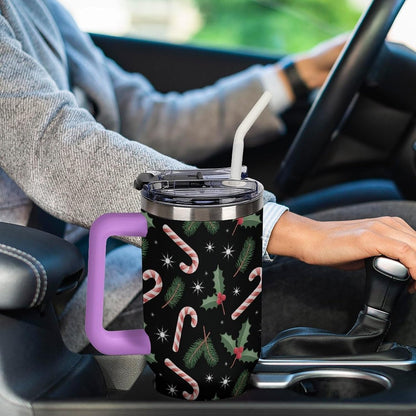 Leakproof Car Cup Vacuum Sealed With Lid For Office Crystal Clear Blue Water Ripple Print Drinkware Light Rose Red-style-5 - Colors B