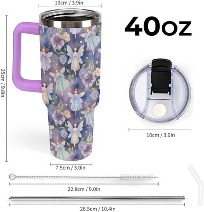 Leakproof Car Cup Vacuum Sealed With Lid For Office Crystal Clear Blue Water Ripple Print Drinkware Light Rose Red-style-5 - Colors B