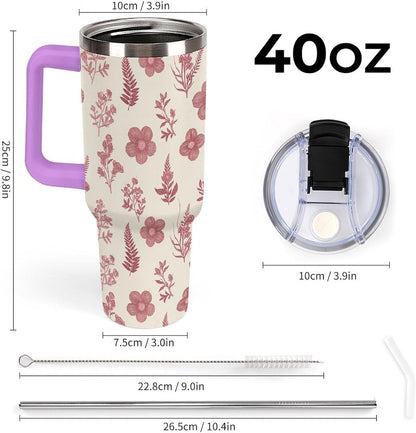 Leakproof Car Cup Vacuum Sealed With Lid For Office Crystal Clear Blue Water Ripple Print Drinkware Light Rose Red-style-5 - Colors B