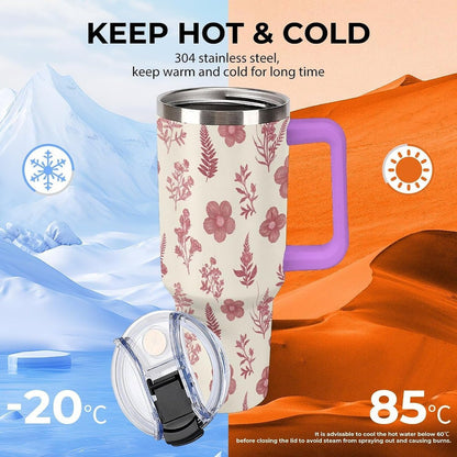 Leakproof Car Cup Vacuum Sealed With Lid For Office Crystal Clear Blue Water Ripple Print Drinkware Light Rose Red-style-5 - Colors B