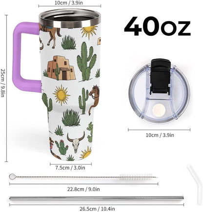 Leakproof Car Cup Vacuum Sealed With Lid For Office Crystal Clear Blue Water Ripple Print Drinkware Light Rose Red-style-5 - Colors B