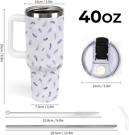 Leakproof Car Cup Vacuum Sealed With Lid For Office Crystal Clear Blue Water Ripple Print Drinkware Light Rose Red-style-5 - Colors B