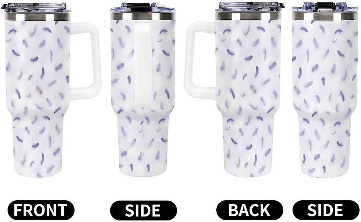 Leakproof Car Cup Vacuum Sealed With Lid For Office Crystal Clear Blue Water Ripple Print Drinkware Light Rose Red-style-5 - Colors B
