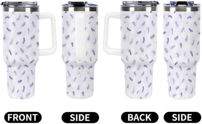Leakproof Car Cup Vacuum Sealed With Lid For Office Crystal Clear Blue Water Ripple Print Drinkware Light Rose Red-style-5 - Colors B