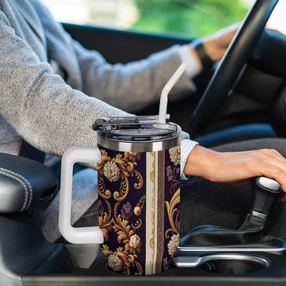 Leakproof Car Cup Vacuum Sealed With Lid For Office Crystal Clear Blue Water Ripple Print Drinkware Light Rose Red-style-5 - Colors B