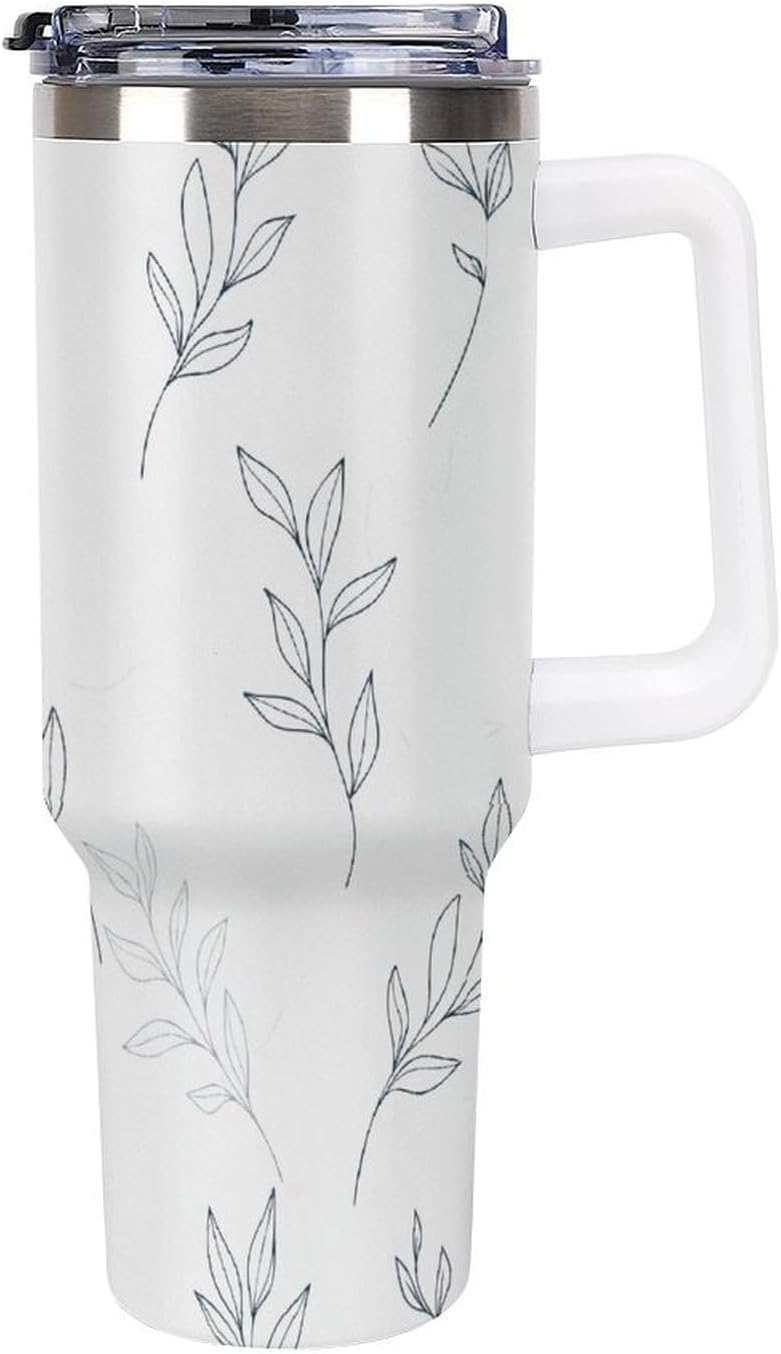 Leakproof Car Cup Vacuum Sealed With Lid For Office Crystal Clear Blue Water Ripple Print Drinkware Light Rose Red-style-5 - Colors B