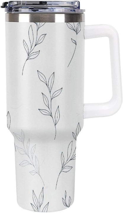 Leakproof Car Cup Vacuum Sealed With Lid For Office Crystal Clear Blue Water Ripple Print Drinkware Light Rose Red-style-5 - Colors B