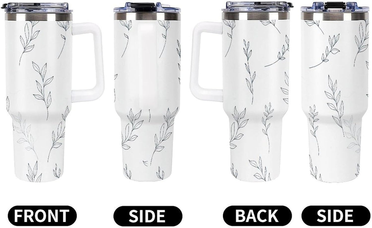 Leakproof Car Cup Vacuum Sealed With Lid For Office Crystal Clear Blue Water Ripple Print Drinkware Light Rose Red-style-5 - Colors B