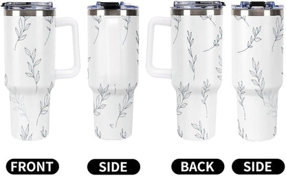 Leakproof Car Cup Vacuum Sealed With Lid For Office Crystal Clear Blue Water Ripple Print Drinkware Light Rose Red-style-5 - Colors B