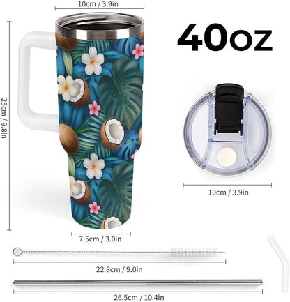 Leakproof Car Cup Vacuum Sealed With Lid For Office Crystal Clear Blue Water Ripple Print Drinkware Light Rose Red-style-5 - Colors B
