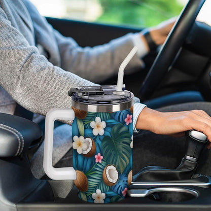 Leakproof Car Cup Vacuum Sealed With Lid For Office Crystal Clear Blue Water Ripple Print Drinkware Light Rose Red-style-5 - Colors B