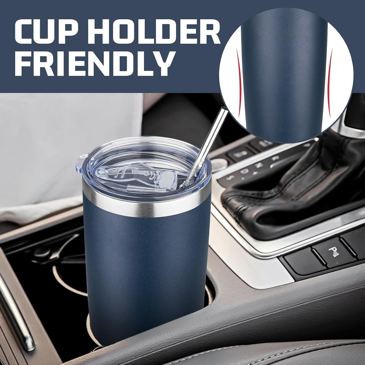 20 oz Tumbler with Lids and Straws, Stainless Steel Insulated Travel Coffee Mug, Double Wall Vacuum Insulated Tumblers, Powder Coated Coffee Tumbler for Cold & Hot Drinks (Light Purple)