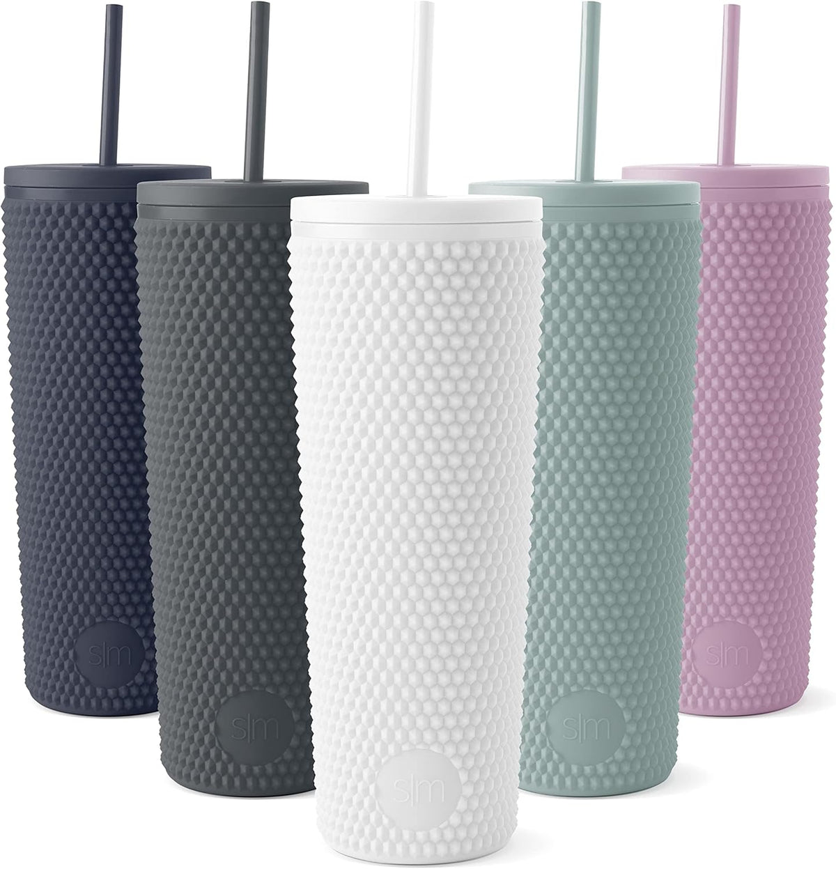 Textured Plastic Tumbler, Straw Lid | 24oz | Pink