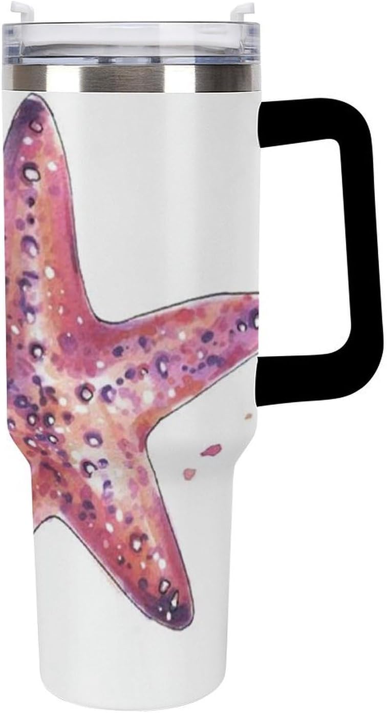 Space Constellation 304 Stainless Steel Double Wall Insulated Tumbler with Leakproof Slide Lid and Straw Large Capacity Travel Mug Black-Space Constellation