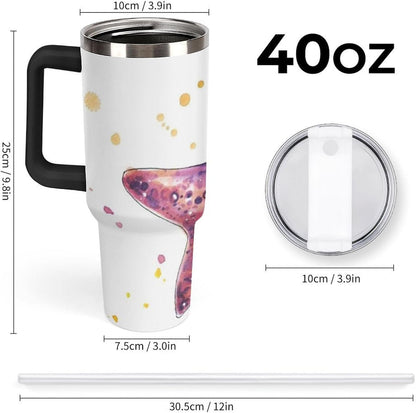 Space Constellation 304 Stainless Steel Double Wall Insulated Tumbler with Leakproof Slide Lid and Straw Large Capacity Travel Mug Black-Space Constellation