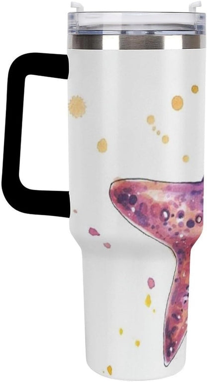 Space Constellation 304 Stainless Steel Double Wall Insulated Tumbler with Leakproof Slide Lid and Straw Large Capacity Travel Mug Black-Space Constellation