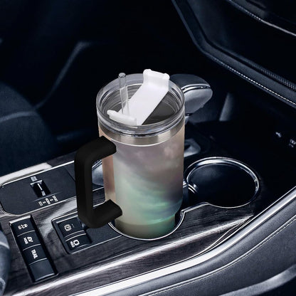 Space Constellation 304 Stainless Steel Double Wall Insulated Tumbler with Leakproof Slide Lid and Straw Large Capacity Travel Mug Black-Space Constellation