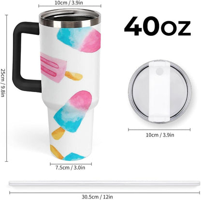 Space Constellation 304 Stainless Steel Double Wall Insulated Tumbler with Leakproof Slide Lid and Straw Large Capacity Travel Mug Black-Space Constellation