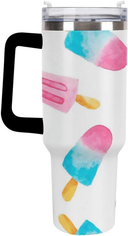 Space Constellation 304 Stainless Steel Double Wall Insulated Tumbler with Leakproof Slide Lid and Straw Large Capacity Travel Mug Black-Space Constellation