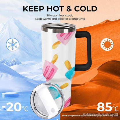 Space Constellation 304 Stainless Steel Double Wall Insulated Tumbler with Leakproof Slide Lid and Straw Large Capacity Travel Mug Black-Space Constellation