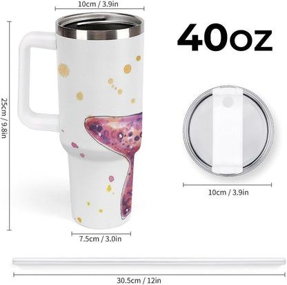 Space Constellation 304 Stainless Steel Double Wall Insulated Tumbler with Leakproof Slide Lid and Straw Large Capacity Travel Mug Black-Space Constellation