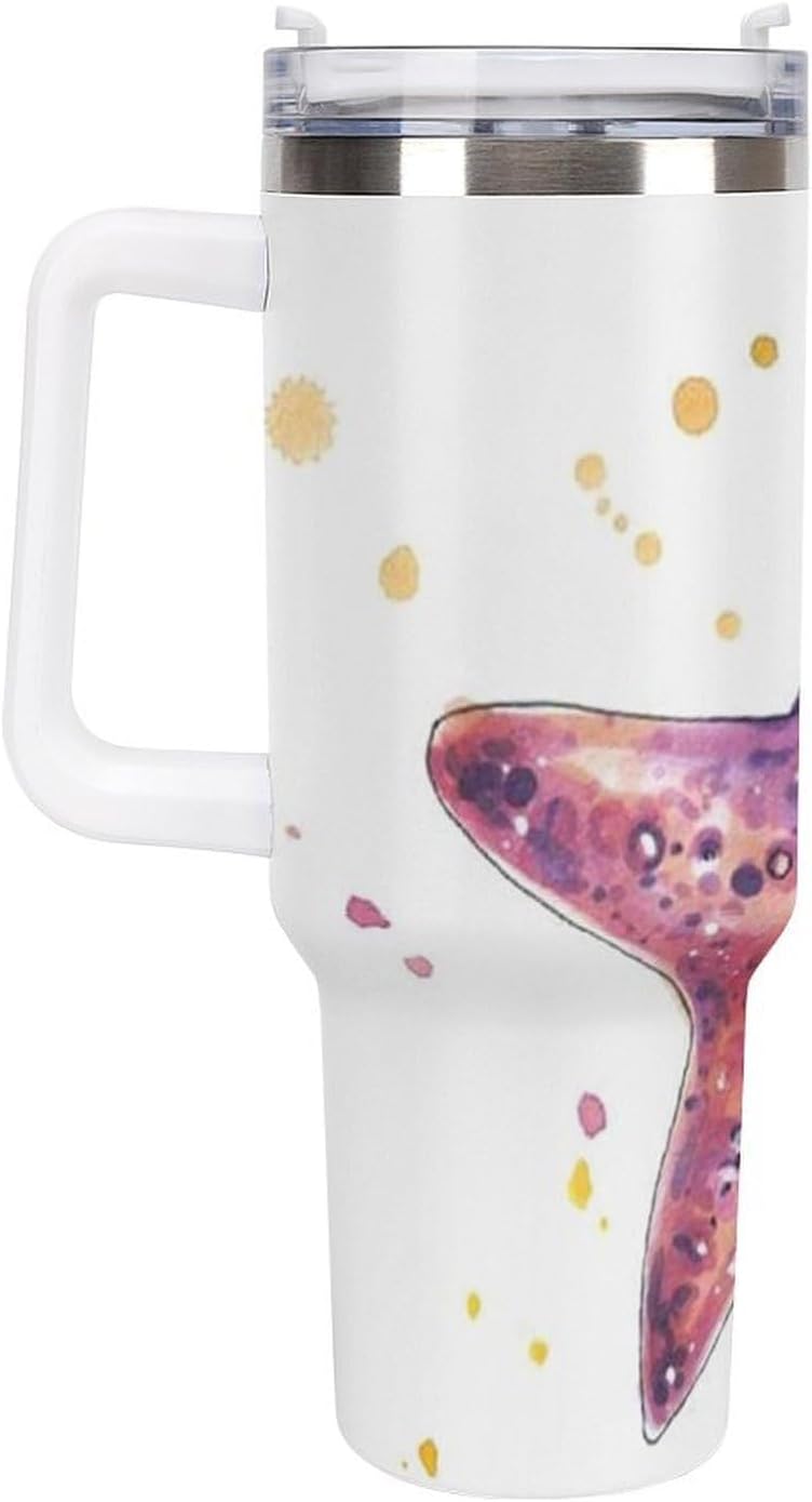 Space Constellation 304 Stainless Steel Double Wall Insulated Tumbler with Leakproof Slide Lid and Straw Large Capacity Travel Mug Black-Space Constellation