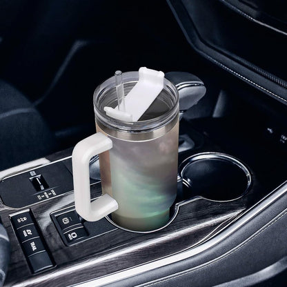 Space Constellation 304 Stainless Steel Double Wall Insulated Tumbler with Leakproof Slide Lid and Straw Large Capacity Travel Mug Black-Space Constellation