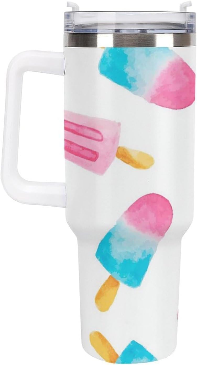 Space Constellation 304 Stainless Steel Double Wall Insulated Tumbler with Leakproof Slide Lid and Straw Large Capacity Travel Mug Black-Space Constellation