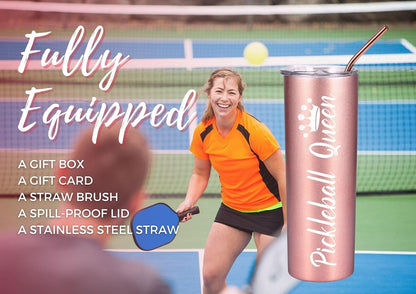 Pickleball Gifts for Women, 20 oz Skinny Tumbler