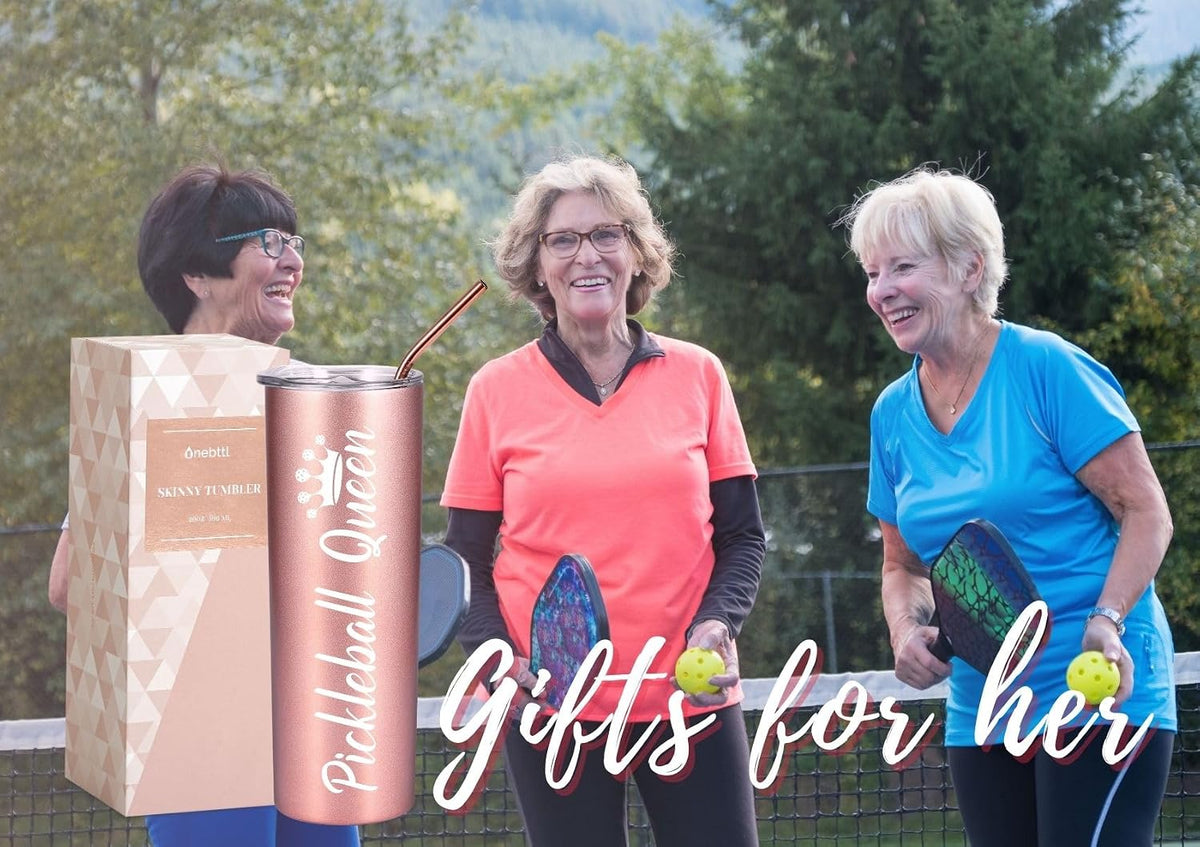 Pickleball Gifts for Women, 20 oz Skinny Tumbler