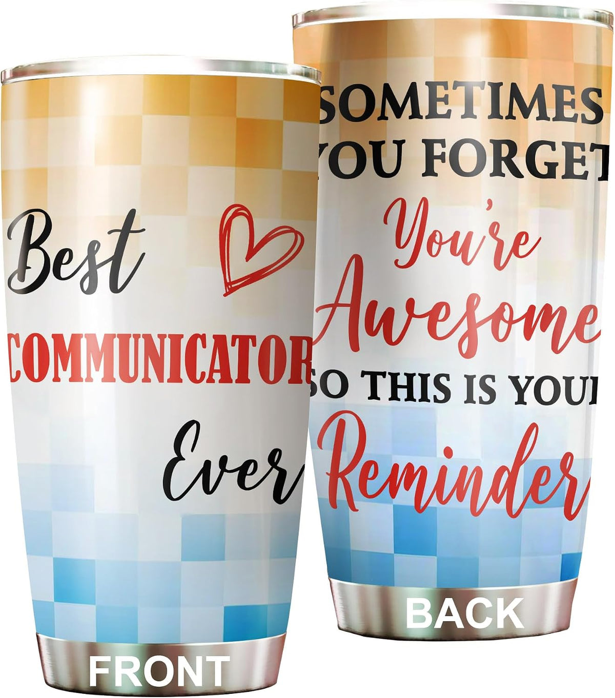 Best Caterer Ever Tumbler Stainless Steel 20oz, Office Gifts Women Men Work Friends Coworker, Driking Coffee Cup For Birthday Christmas - Colors E