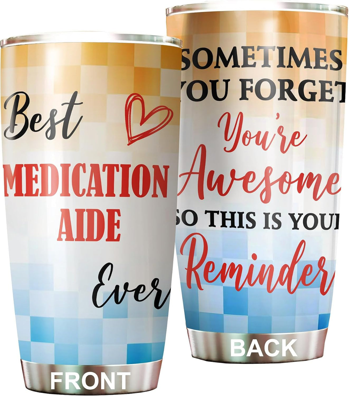 Best Caterer Ever Tumbler Stainless Steel 20oz, Office Gifts Women Men Work Friends Coworker, Driking Coffee Cup For Birthday Christmas - Colors E