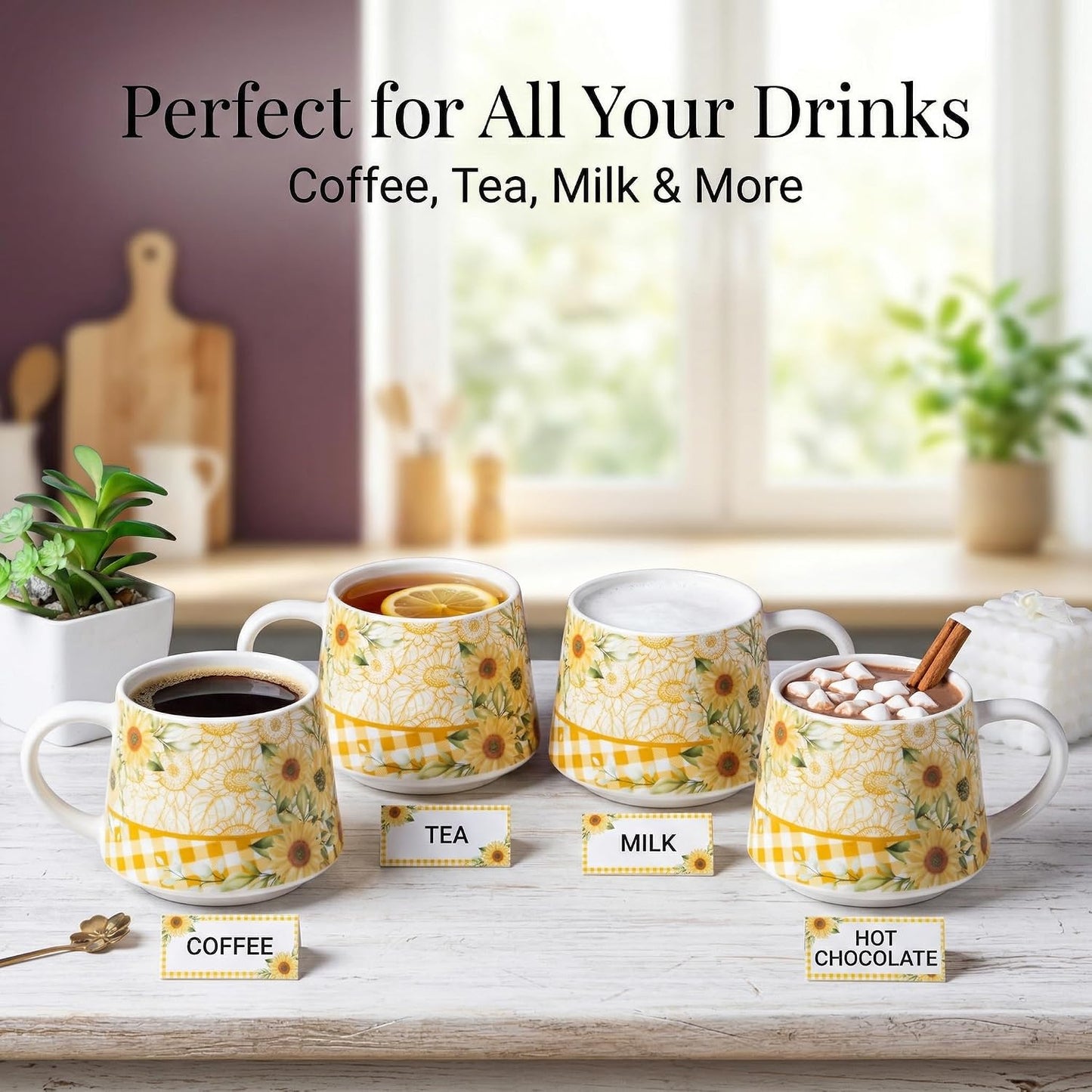 17oz Ceramic Coffee Travel Mug with Handle & Lid | Large Capacity Porcelain Tall Tea Wave Art Cup with in Color Box, 6.5" H