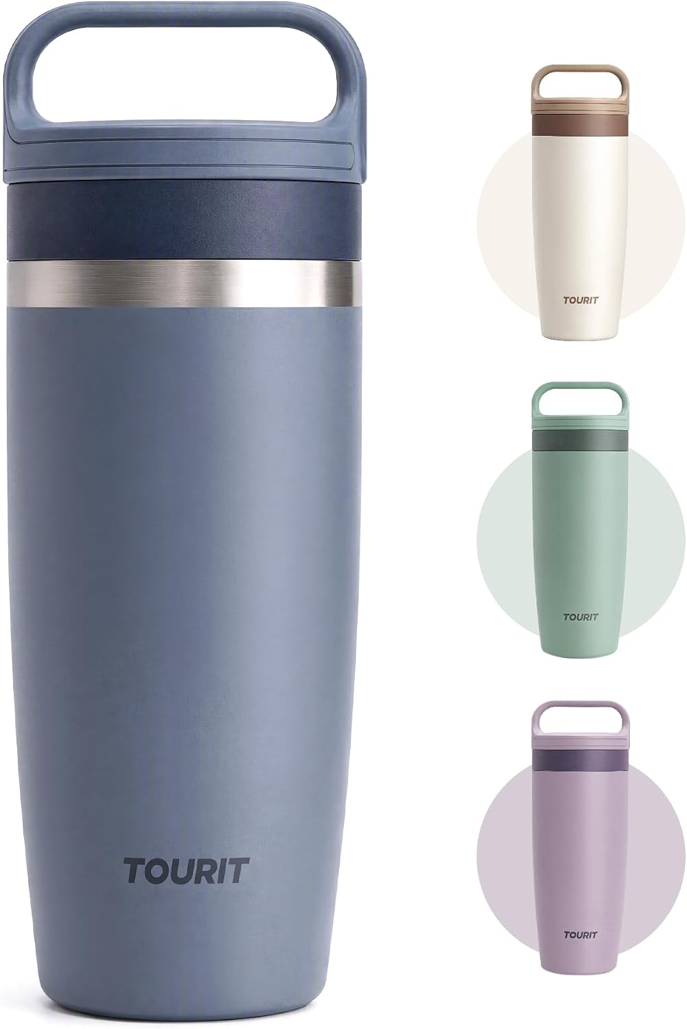 Travel Coffee Mug 16 oz,Leakproof 2-Part Lid Tumbler,Dark Green