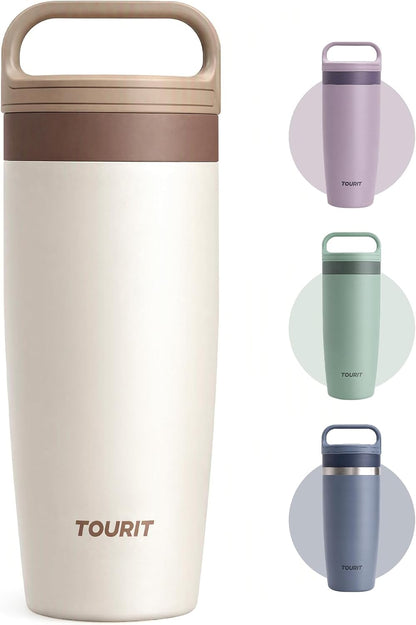 Travel Coffee Mug 16 oz,Leakproof 2-Part Lid Tumbler,Dark Green