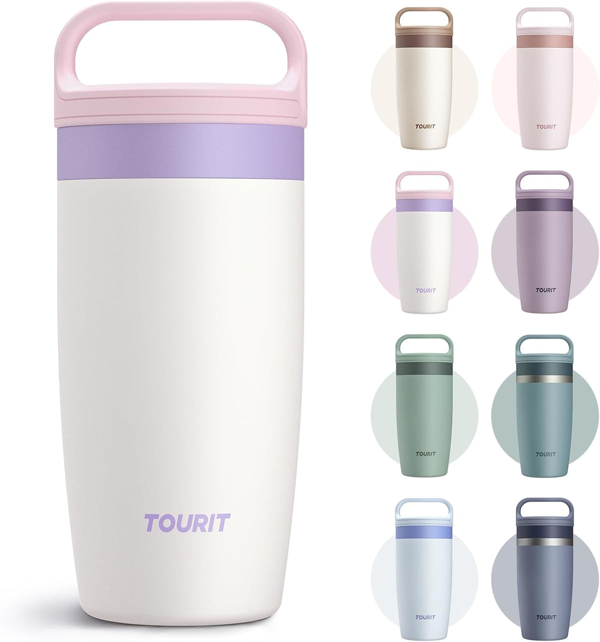 Travel Coffee Mug 16 oz,Leakproof 2-Part Lid Tumbler,Dark Green