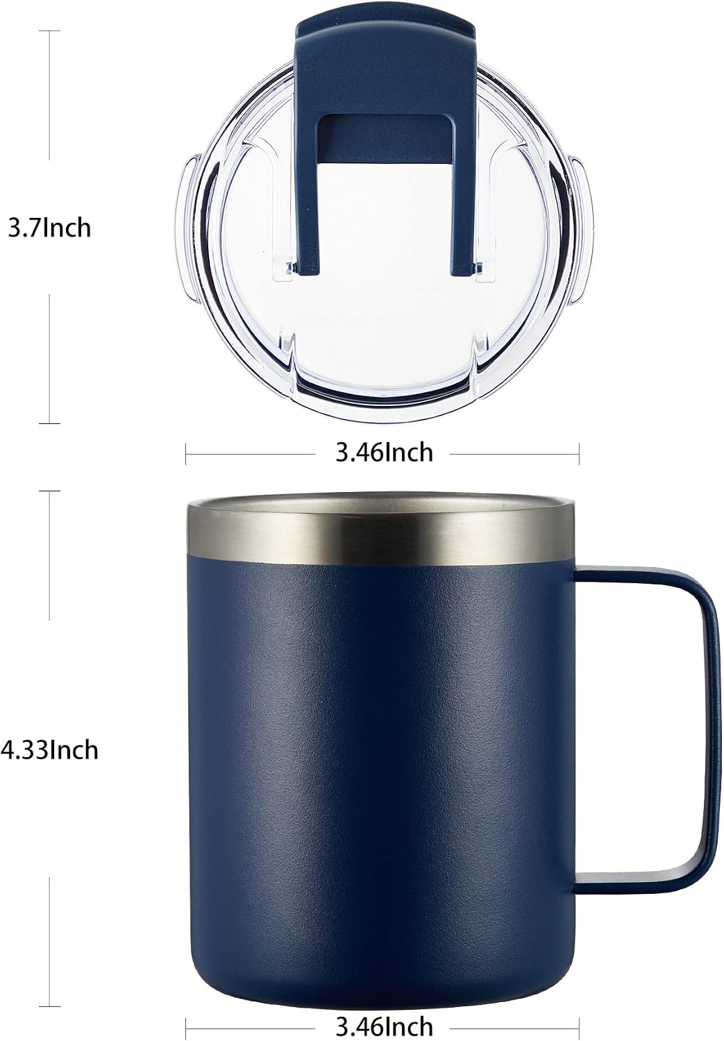 12oz Insulated Travel Coffee Mug with Handle, Navy