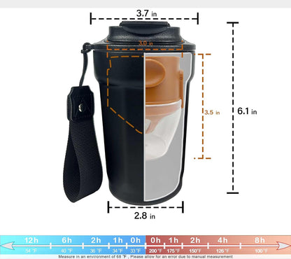 17oz Camping Coffee Makers with Ceramic Coating,Camp Pour Over Coffee Maker Set,Double Wall Vacuum Leak-Proof Mug for Office School Party Camping,Tea Infuser Mug for Loose Leaf Tea (17oz Lucky)