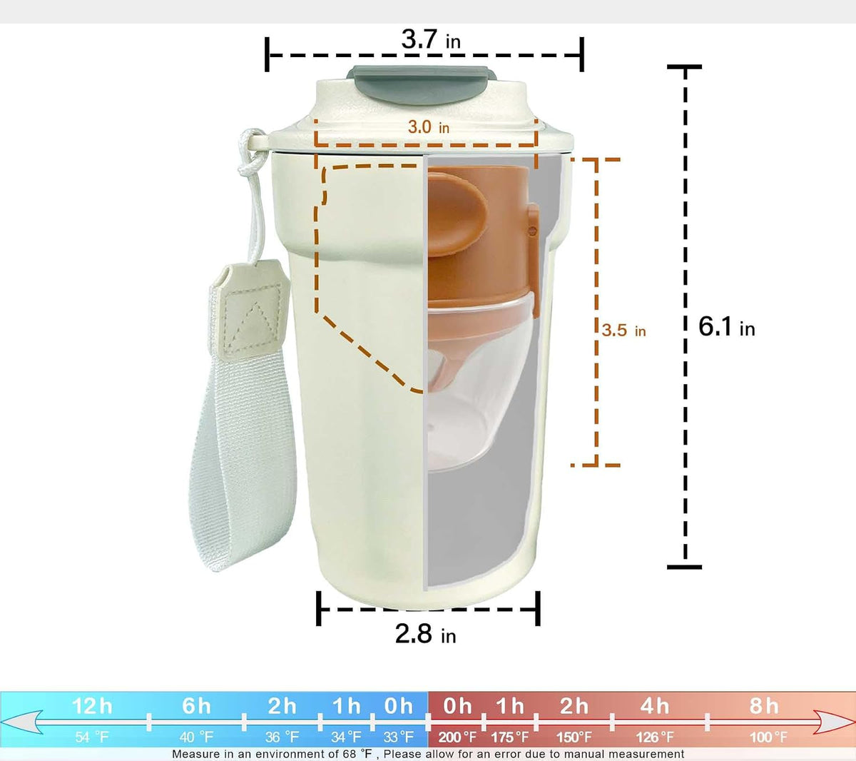 17oz Camping Coffee Makers with Ceramic Coating,Camp Pour Over Coffee Maker Set,Double Wall Vacuum Leak-Proof Mug for Office School Party Camping,Tea Infuser Mug for Loose Leaf Tea (17oz Lucky)
