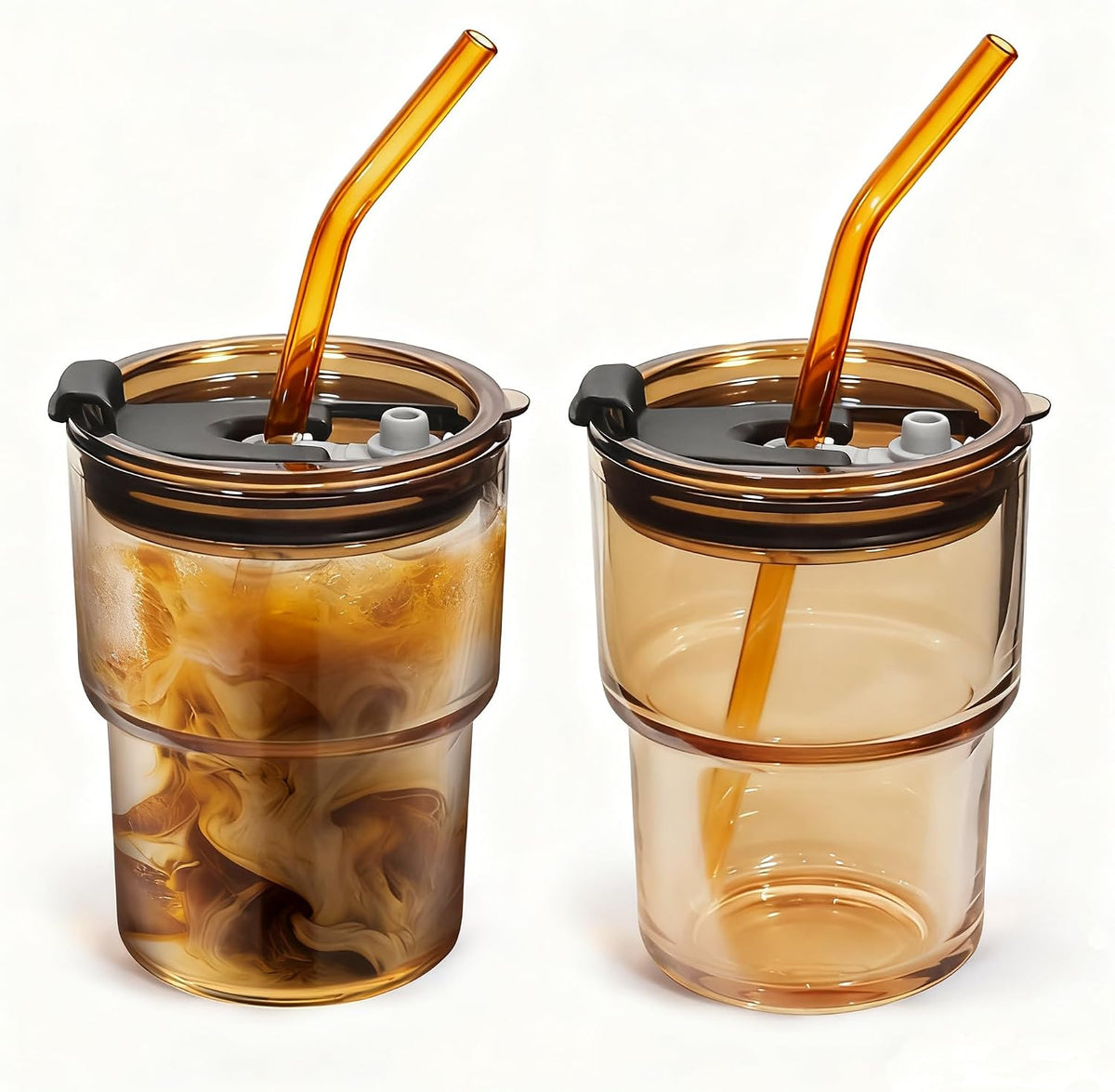 Matcha Cup Iced Coffee Tumbler, 15 oz, Set of 2
