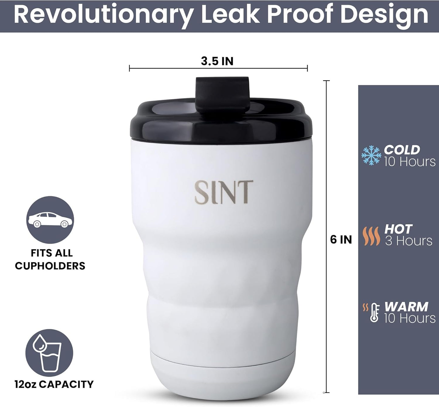 Insulated Travel Mug with Flip Lid, 12 oz Stainless Steel Coffee Cups Spill Proof, Double Wall Vacuum Tumblers, Reusable To Go Mug for Hot/Ice Coffee Tea (Gray)